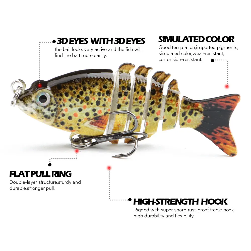 QSCTYG Kit Esca Esche da Pesca 50mm 4G Swimbait Trout Lure Bass Mini CrankBait Ice Pesce Artificiale Bait 