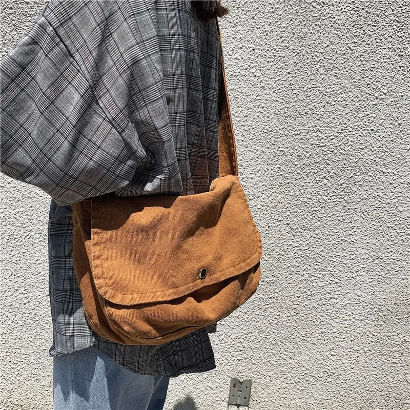 

School Messenger Bags for Women Large Capacity Solid Simple Fashion Canvas Spring Shopper Woman Handbag Shoulder Women's Bag