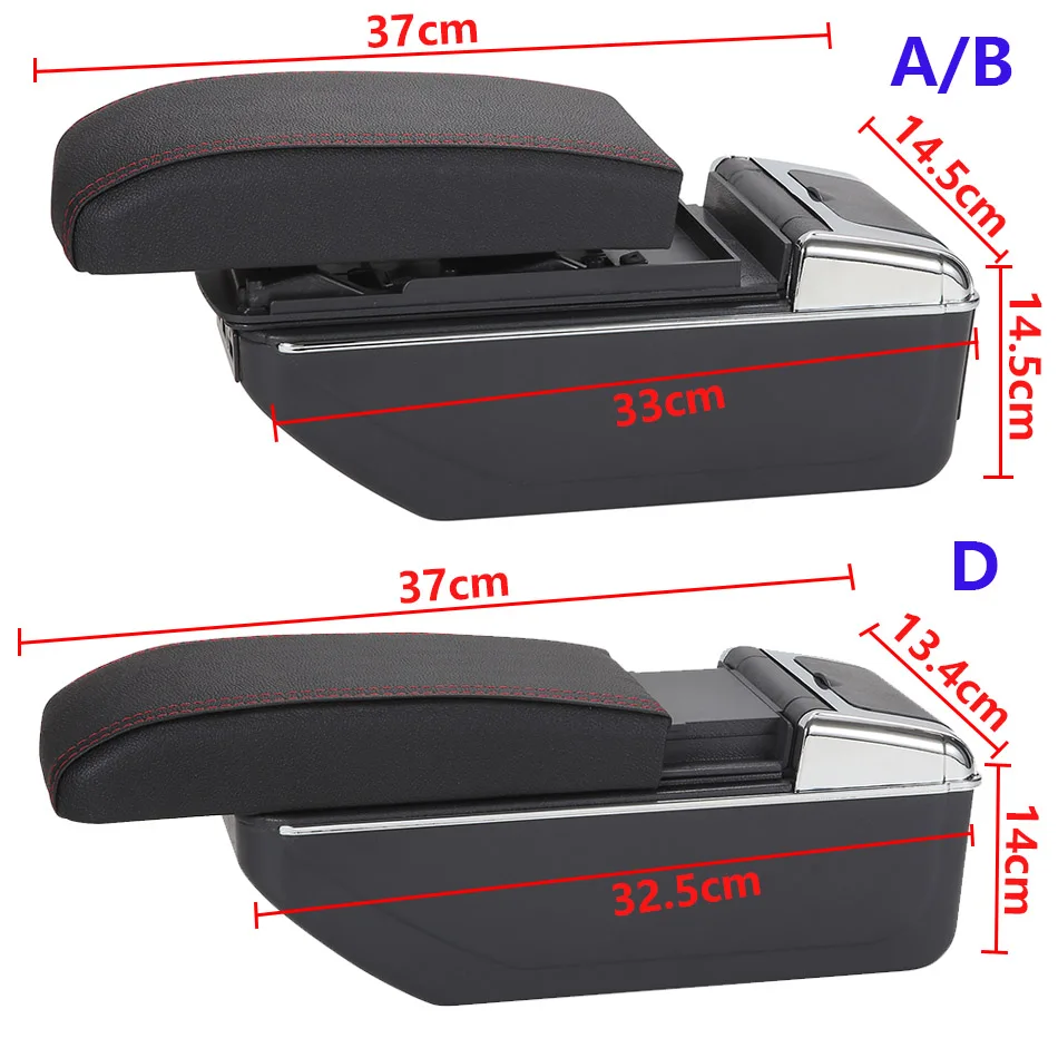 For Kia Rio 3 Armrest box For Kia Rio III 2011-2016 Car Storage Box Car Accessories Interior Details Retrofit parts PU Leather 3
