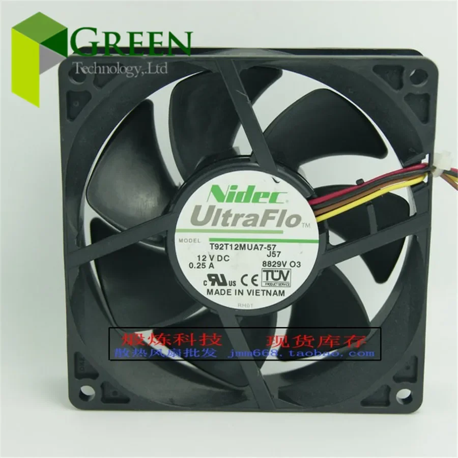 The Original Nidec 12V 0.25A 9025 90MM 90*90*25MM computer server case Cooling fan T92T12MUA7-57 with 4pin The Original Nidec 12V 0.25A 9025 90MM 90*90*25MM computer server case Cooling fan T92T12MUA7-57 with 4pin