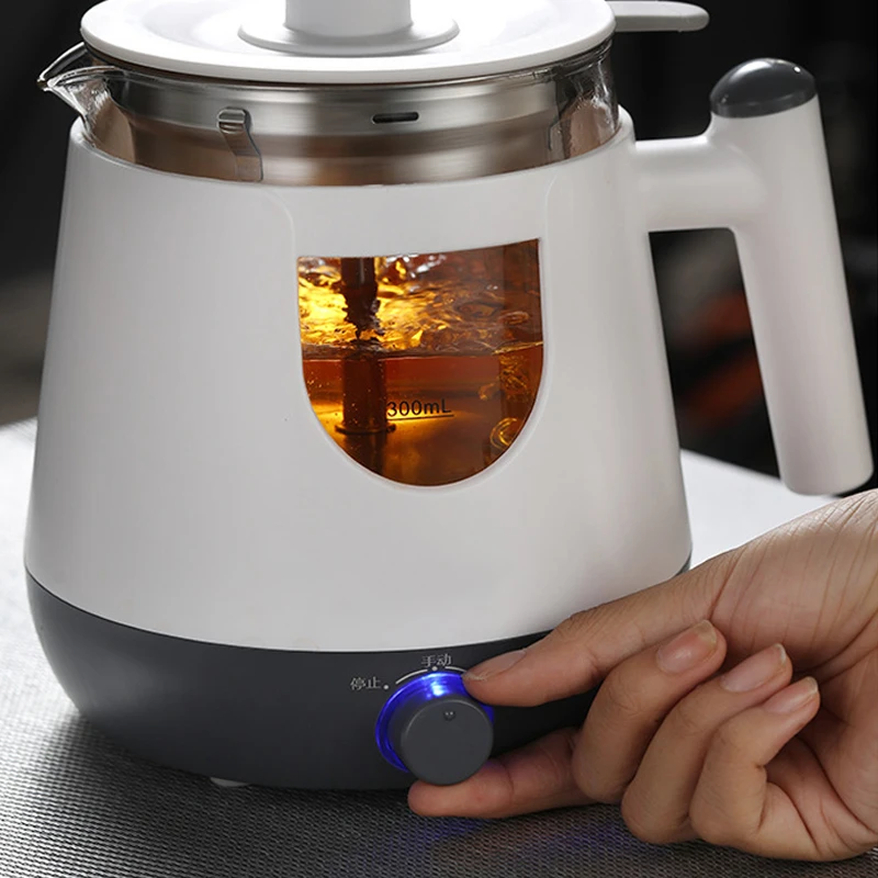 DMWD Steam Spray Teapots 0.8L Electric Kettle Glass Water Heating Kettle Smart Thermo Pot Coffee Water Boiler Tea Infuser 220V