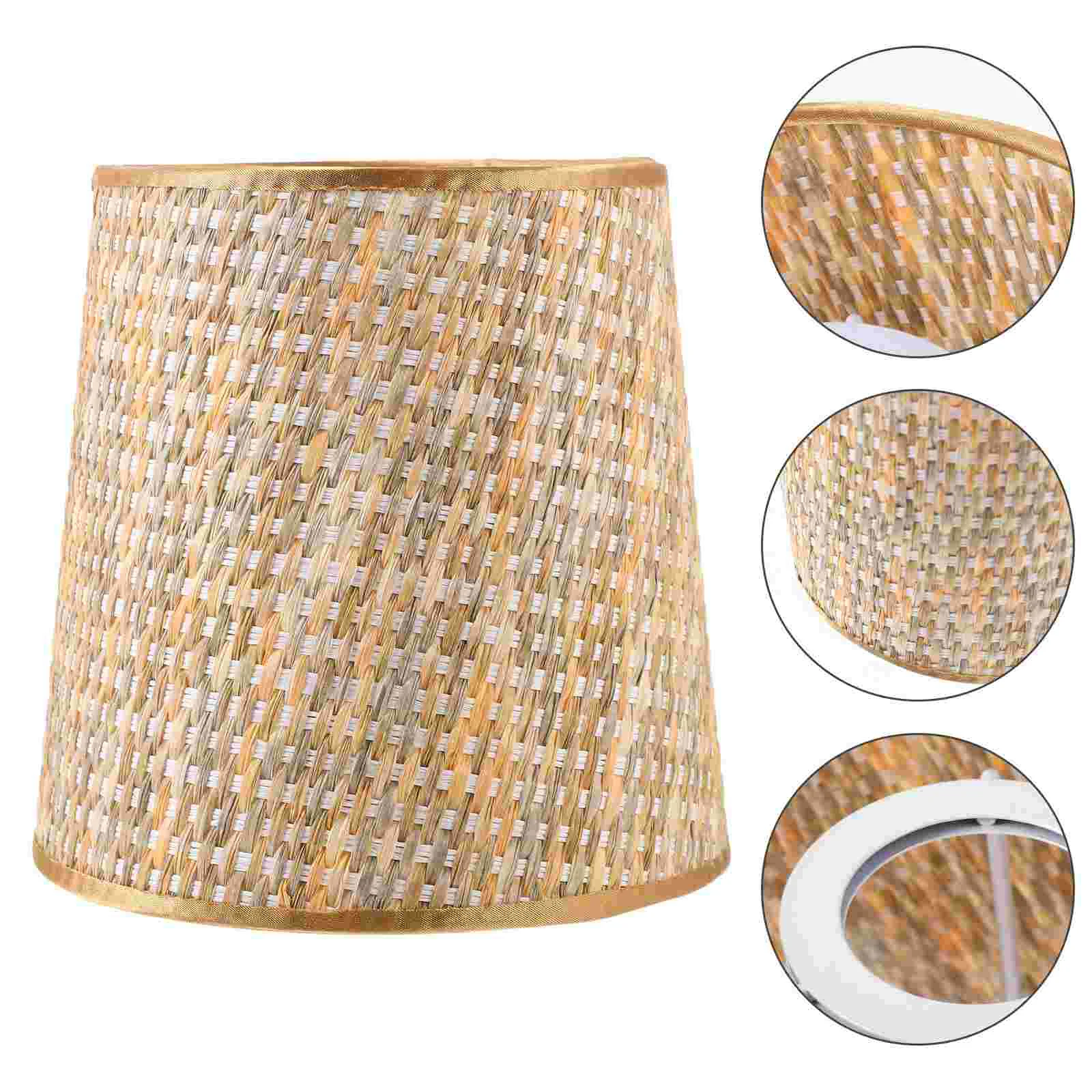 

Small Lamp Shade Rattan Woven Lampshade Table Lamps Floor Light Clip On Fabric Cloth Chandelier Shades Lampshade Floor Light