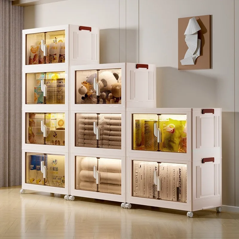 Foldable Multifunctional Color Blocking Cabinet For Home Use Living Room foldable cabinet