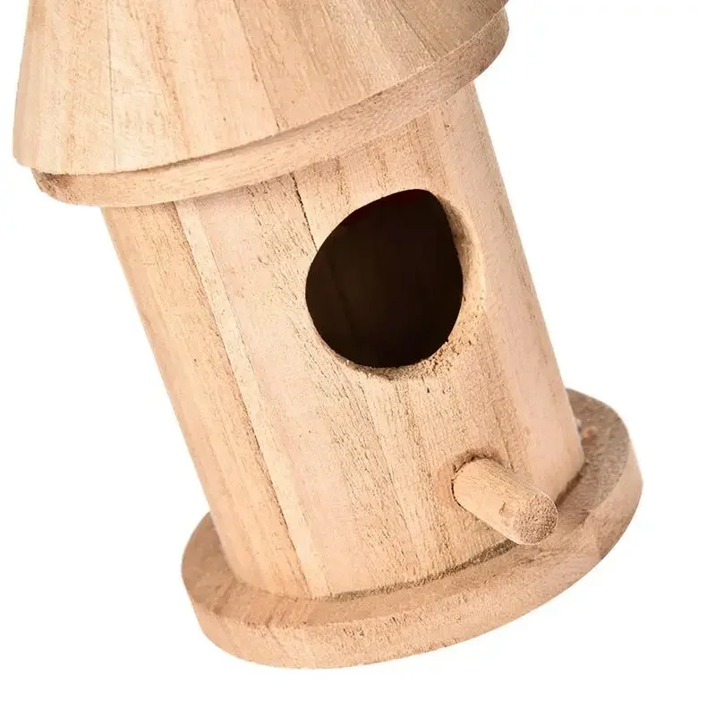 Wooden Bird House Nest Handmade Ecofriendly Bird Nest Cage Outdoor Birdhouse Garden Yard Hanging Decoration Crafts