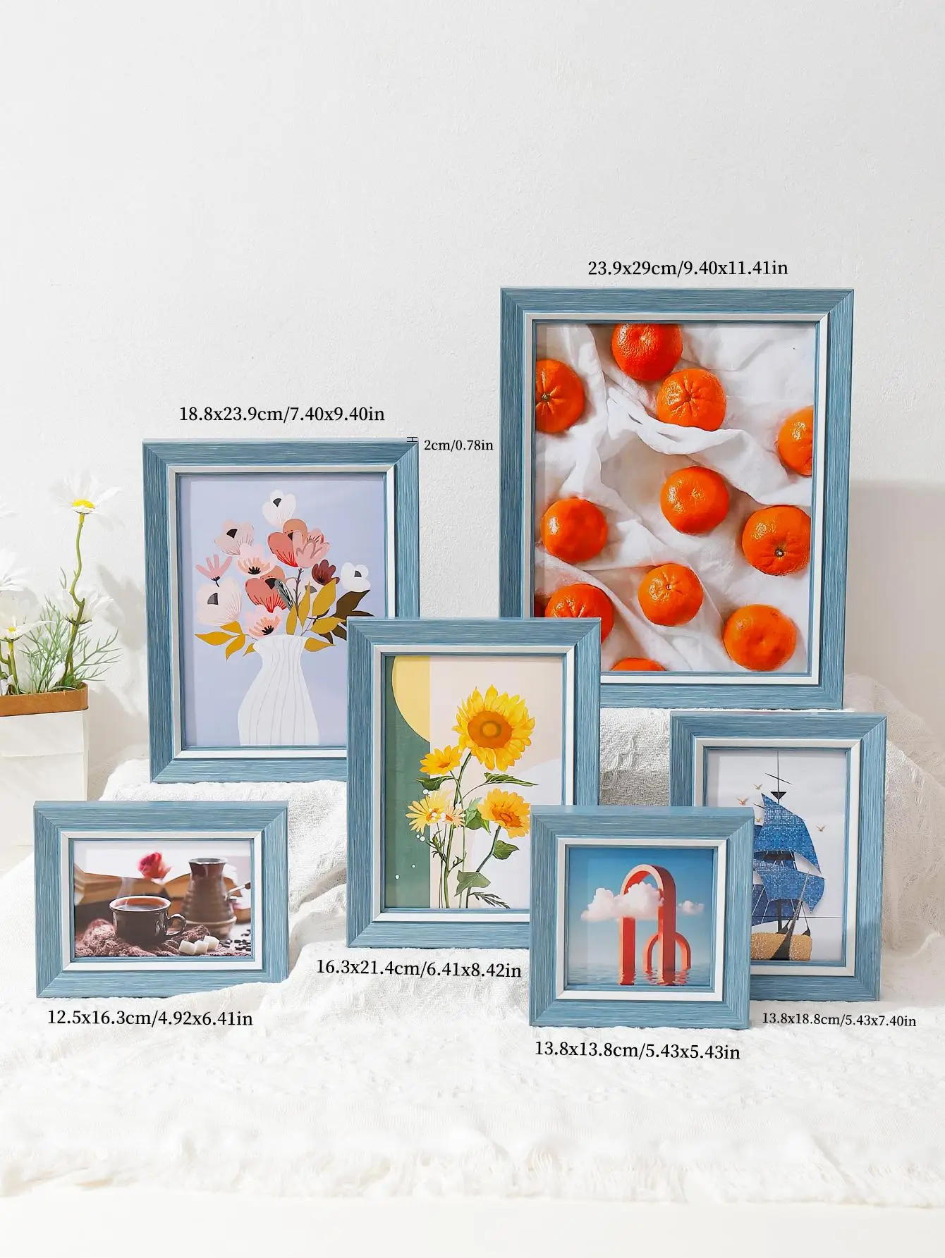 Picture Frame Simple Home Art Deco Blue Plastic Picture Frame