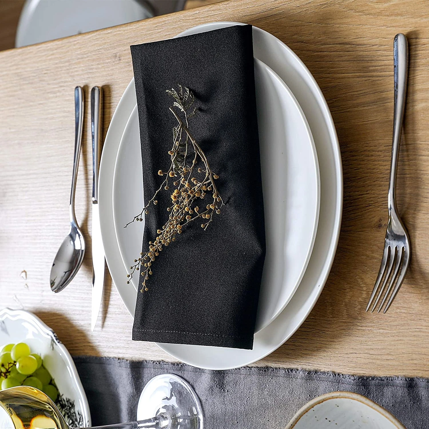 Polyester Napkins Plain Colour Napkins Durable Polyester Thicken Placemat Reusable Kitchen Dining Wedding Decoration