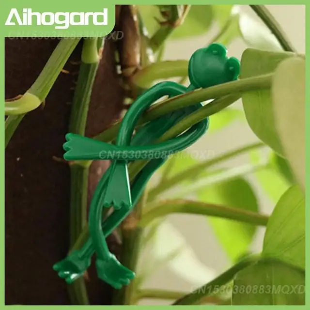 Béka Nyakkendő Erős Rugalmasság Kerti Növényi Kiegészítő Rajzfilm Csomagolt Csat Csavarás Klipek Növények Állványtámogató Eszköz