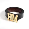 Custom Logo Products Stainless Steel Jewelry Gold Plated Personalizad Letter Name Belt Buckle Wedding Bridegroom Customized Gift