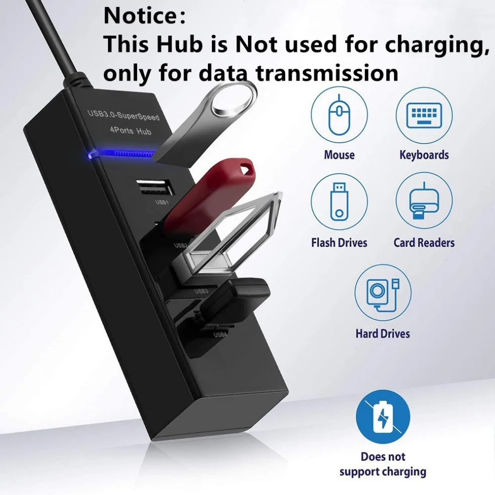 4 Port USB Hub 3.0 USB Splitter Multi USB Hub Extensions Fast Data Transmission OTG Adapter For Computer Xiaomi Macbook Pro Air 3