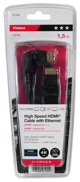 Vivanco 47169 High Speed Hdmi Cable With Ethernet Video Cables Digital Electronics - Audio & Video Cables - AliExpress