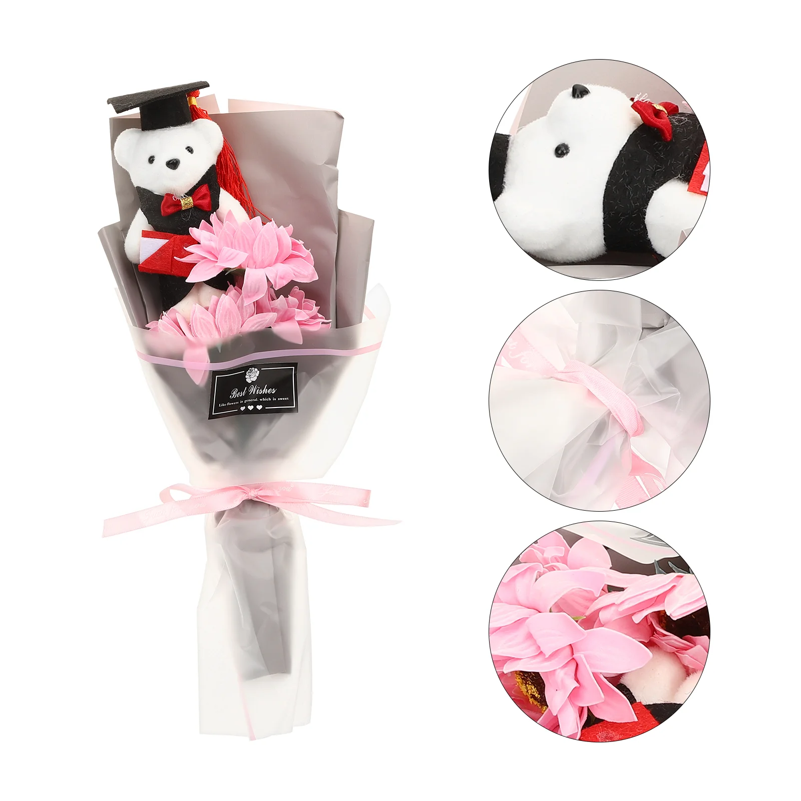 

Graduation Cartoon Bear Bouquet Stuffed Animal Plush Toy Flower Bouquet Valentine'S Day Birthday Party Favor