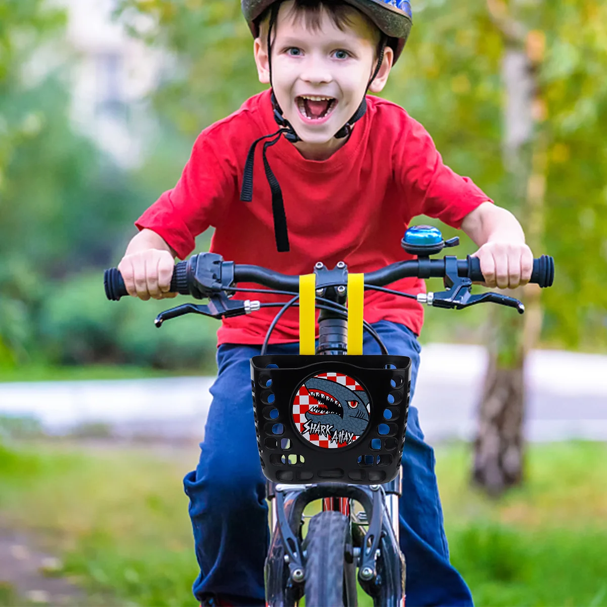 Blue Basket Wicker Storage Bike Net Scooter Front Children's Accessories