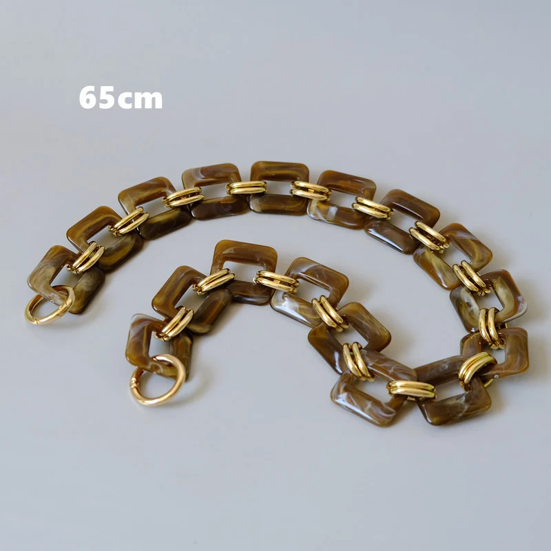Neue Vintage Frau Mode Handtasche Zubehör Kette klassische abnehmbare Ersatz braun Riemen Gürtel Frauen DIY Clutch Metall ketten – Detail 9