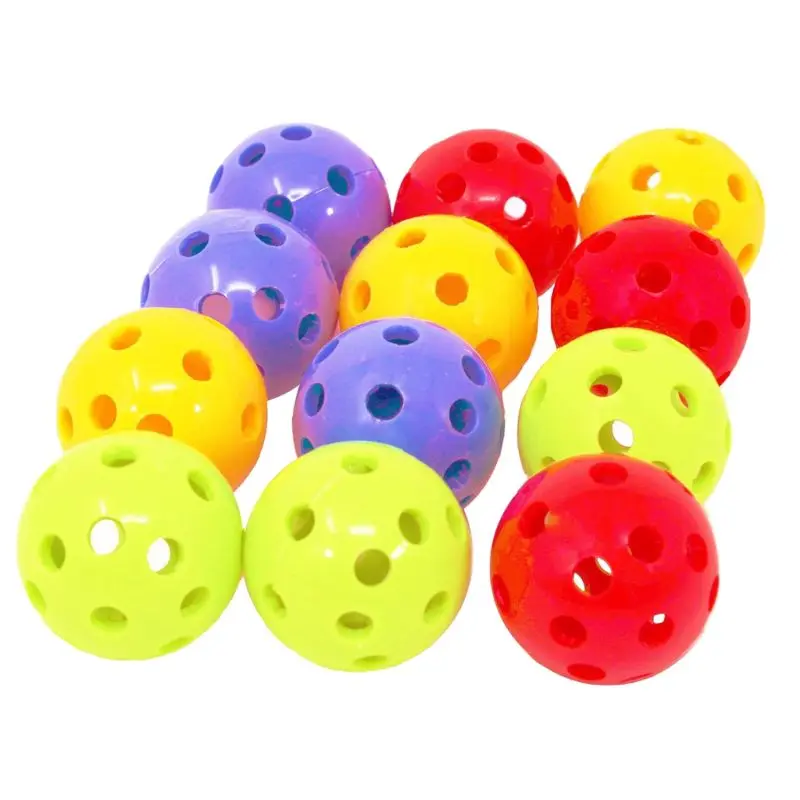 

12 Packs Parrot Chew 1.6 Inch Rolling Colorful Plastic Ball Bird Interactive Foot Toy for Medium Conure New Dropship