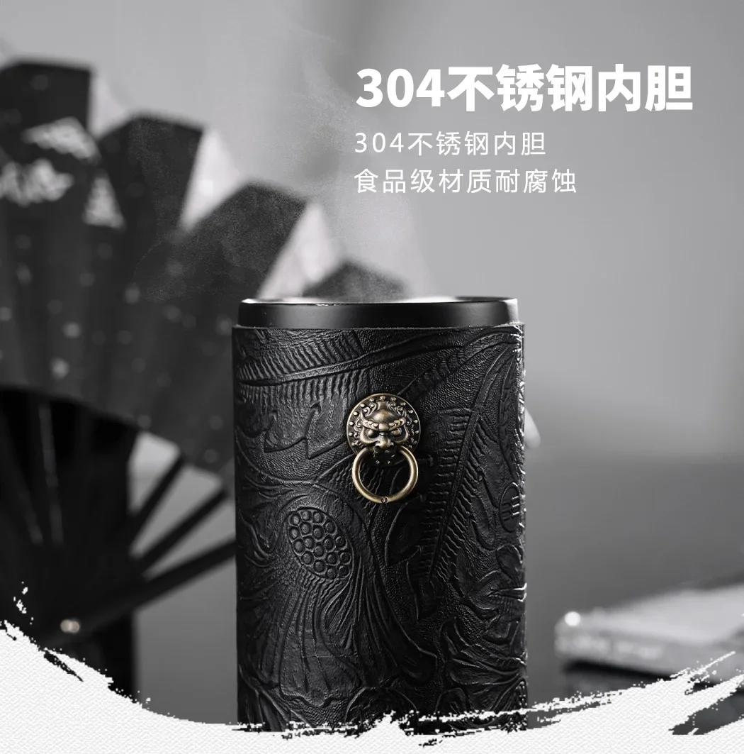 브론즈 라이온 커피 보온병 스테인리스 스틸 남성용 오픈 리드 400ml