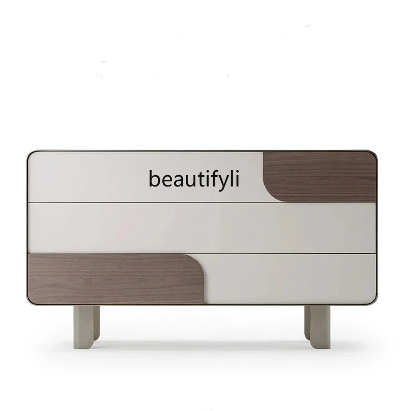 Italian Minimalist Three-Bucket Cabinet Drawer Locker Light Luxury Bedroom High TV Cabinet Living Room Storage Cabinet Simple