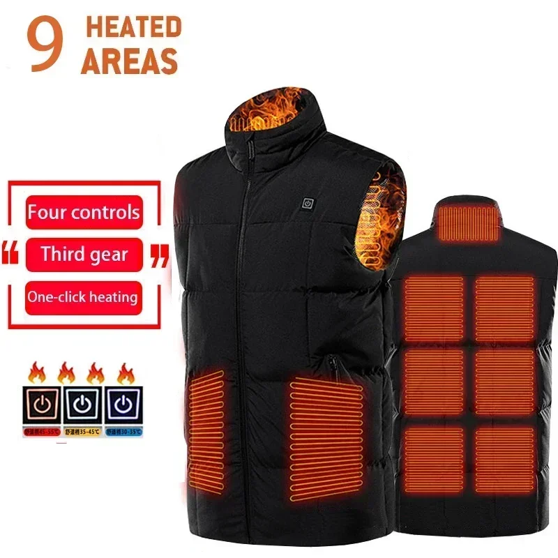 

9 Areas Self Heating Vest Jacket Vests Women's Men's Tactical Outdoor jackets Hunting Hiking Camping Winter Electric Warm