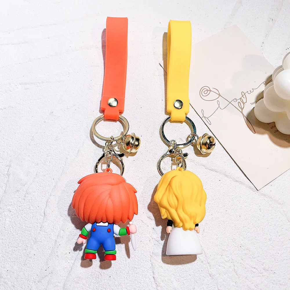 Halloween Anime Keychain Horror Series Ghost Baby Killer Keychain Ghost Baby Bride Doll Clown Back Soul Gift Kids anime keychain