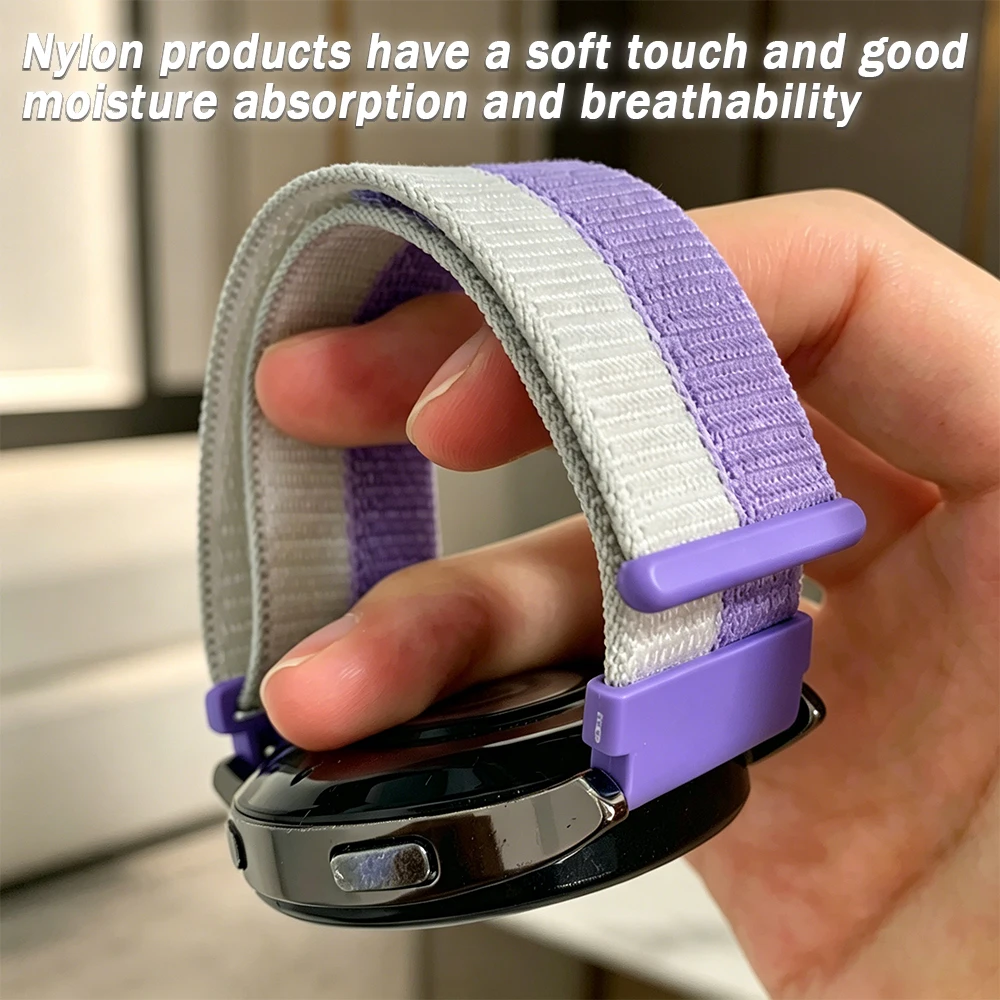 Breathable Nylon Loop Strap with Velcro Closure - 20mm/22mm