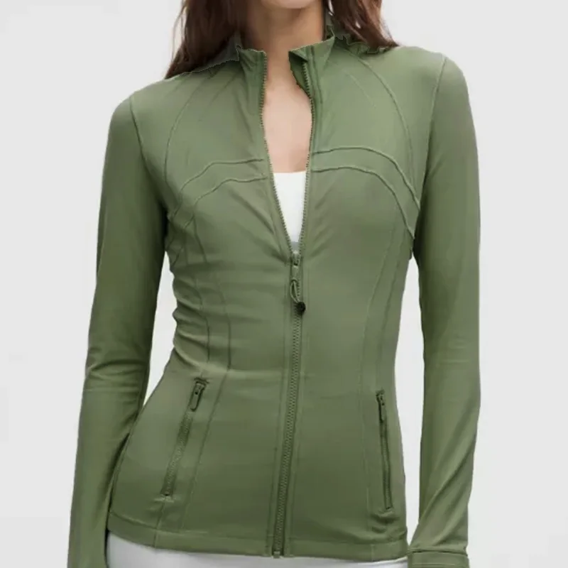 سترة نسائية للتدريب بسحاب بقصة ضيقة - سترة جري للي...