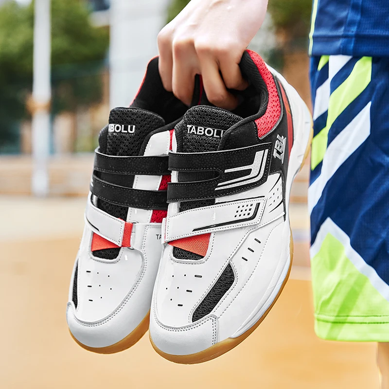 Men Tennis Sneakers Professional Non Slip Tennis Training Shoes Shock-Absorbant Velcro Woman Shoe Badminton Outdoor
