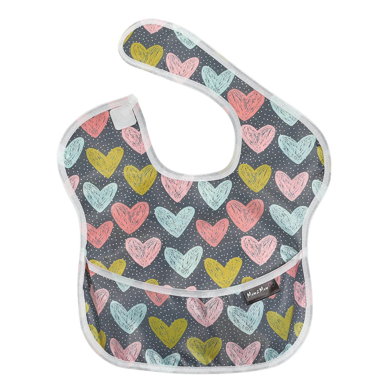 Baby Bibs 100% Polyester TPU Coating Feeding Bibs Washable Baby Bibs with Food Catcher for Baby Girls & Boys Waterproof Bibs baby accessories drawing	 Baby Accessories