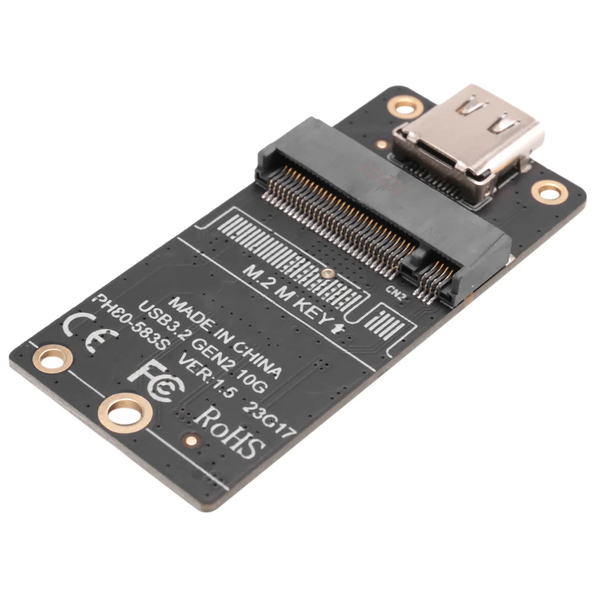 M.2 to C타입 SSD 인클로저 어댑터, M2 NVME HDD 인클로저, 인터포저 보드, JMS583 칩, 10Gbps 지지대 2230 2242 2260 SSD