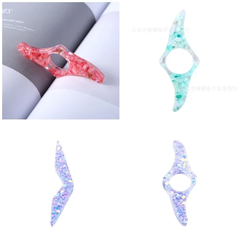 Sequin Ring Bookmarks Colorful Shiny Creative Thumb Press Book Marker Student Book Page Holders Teacher Gifts 1Pc