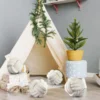 Throw Plush Floor Pillow Lumbar Aesthetic Cushion for Home Room Sofa Car Office Decor Knot Ball Pillow Round Decorative Pillow 1