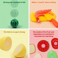 Children Toys Cutting Fruits and Vegetables Set for Kids Pretend Play Simulation Kitchen Toy Montessori Baby Toys for Girls Boys 4
