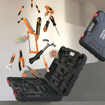 핸디맨 핸드 드릴 도구 상자, 정리 운반 금속 도구 상자, 스크루드라이버 케이스, 트롤리 차고