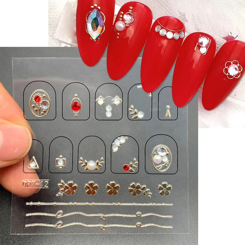 3d Rose/ Flower Nail Charms/ Nail Gem Nail Sticker/ Rhinestone Nail/ 5D Nail/  Self Adhesive 