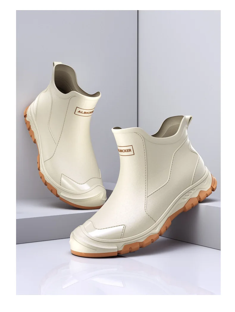 New Outdoor Non-slip Light Shoes Men Rain Boots Waterproof Rubber Fishing Shoes Durable Waterproof Rubber Fishing Shoes 39-45