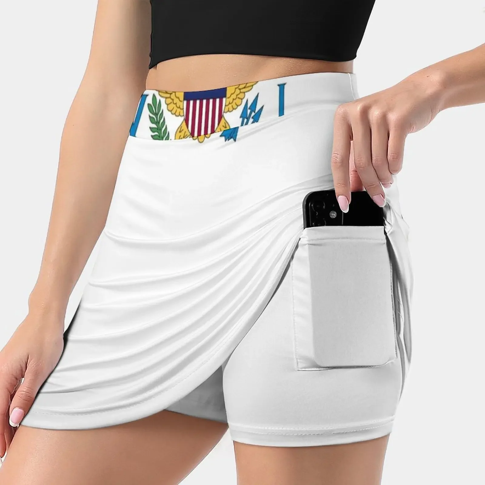 

Flag Of The Virgin Islands Women's skirt Sport Skort Skirt With Pocket Fashion Korean Style Skirt 4Xl Skirts Flag Of The United