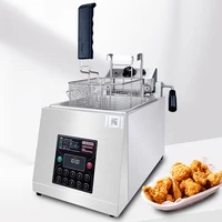 Electric fryer Commercial fully automatic lifting fryer 8L single cylinder intelligent timing fried chicken fillet French fries 1