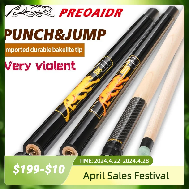 

PREOAIDR 3142 S2 BK3 Pool Punch & Jump Cue 13mm Tip Uni-loc Billiard Stick Break Jump Cues Sport Handle 147cm Length Cue China