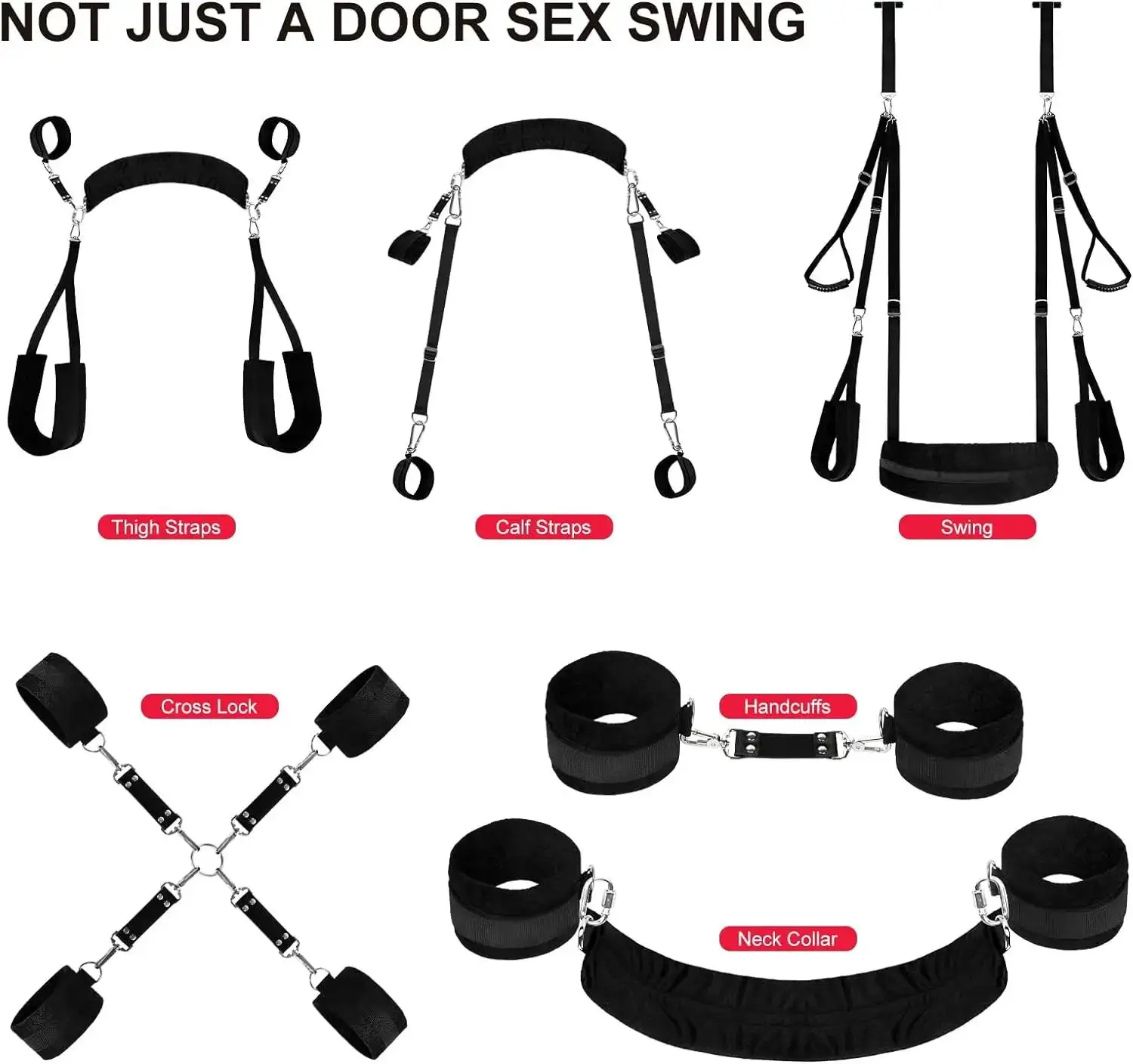 5 in 1 Sex Swing BDSM Thigh Restraints Kit Door Bondage Wrist and Swing Restraint Toys Restraints Sex and Ankle
