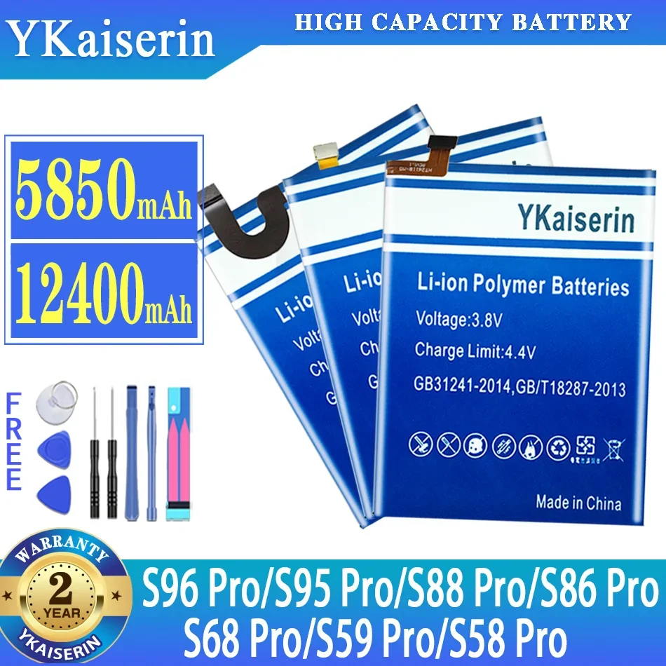 

YKaiserin Battery for Doogee S95Pro, S68 Pro, S96 Pro,S88 Pro,S58 Pro Bateria Batterie Warrtny 2 Years + Tools