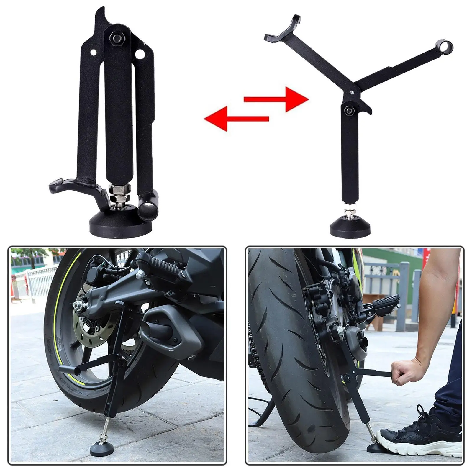 Cavalletto Per Moto Cavalletto Supporto Per Ruota Supporto Laterale Paddock Sollevatore A Braccio Oscillante Stabile Telaio Sollevatore Portatile Pit 