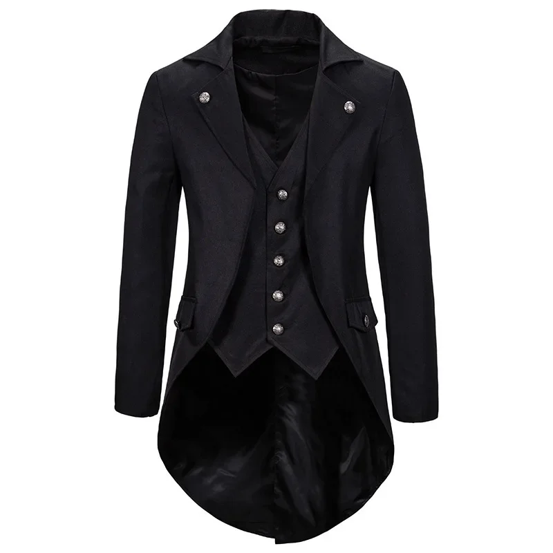 Autumn and Winter Fashion Men's Performance Evening Dress Slim Fit Solid Color Lapel Single Breasted Suit Tuxedo