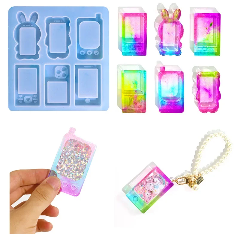 

HandmadeDIY Epoxy Resin Mold Phone Quicksand Silicone Key Chain Pendant Shaker Mold Jewelry Tools Jewelry Accessories