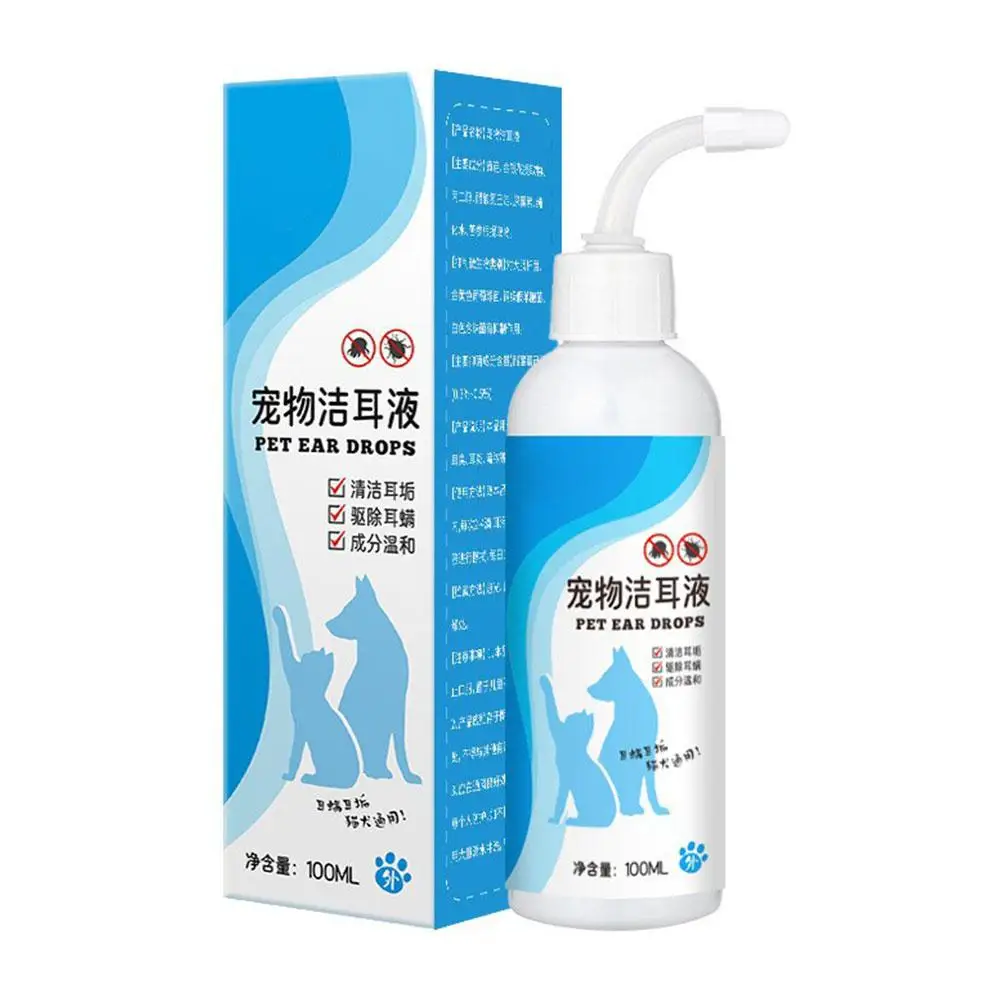 Antiseptic Ear Cleaner Cat & Dog Ear Cleaning Solution Advanced Cleanser Dogs and Cats Removes Mite Feces