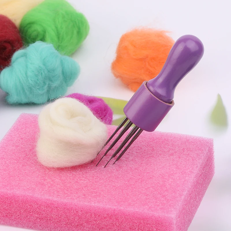 Wool Felting Set 18 Pcs Needles 3 Sizes With Colorful Wood Handle Needle Felting Tool