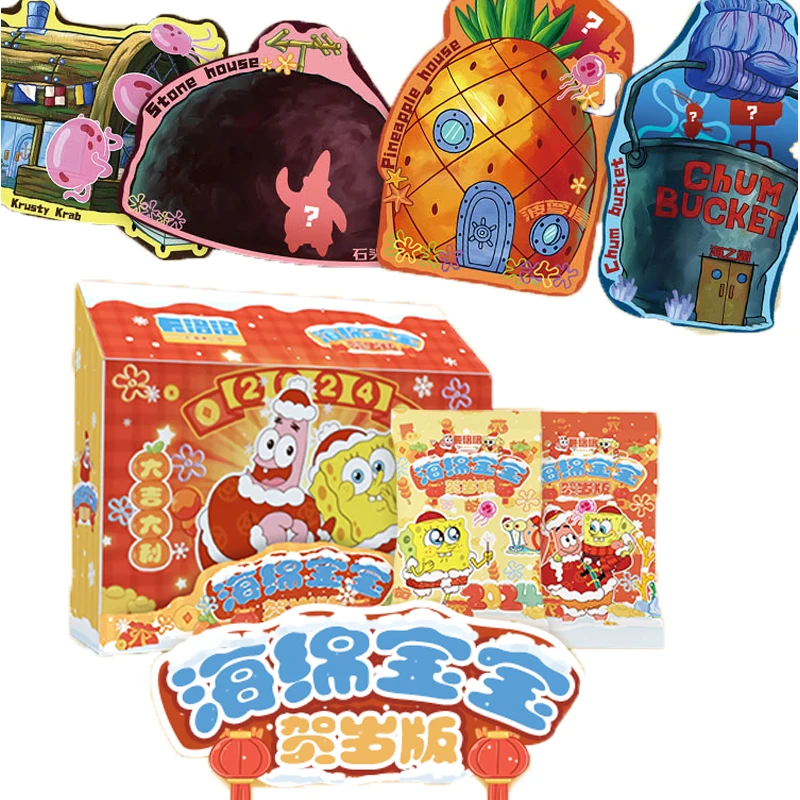 

New Genuine Anime SpongeBob SquarePants Cards Cartoon Cute Animated Chinese New Year Edition Bikini Bottom Collection Card Toys