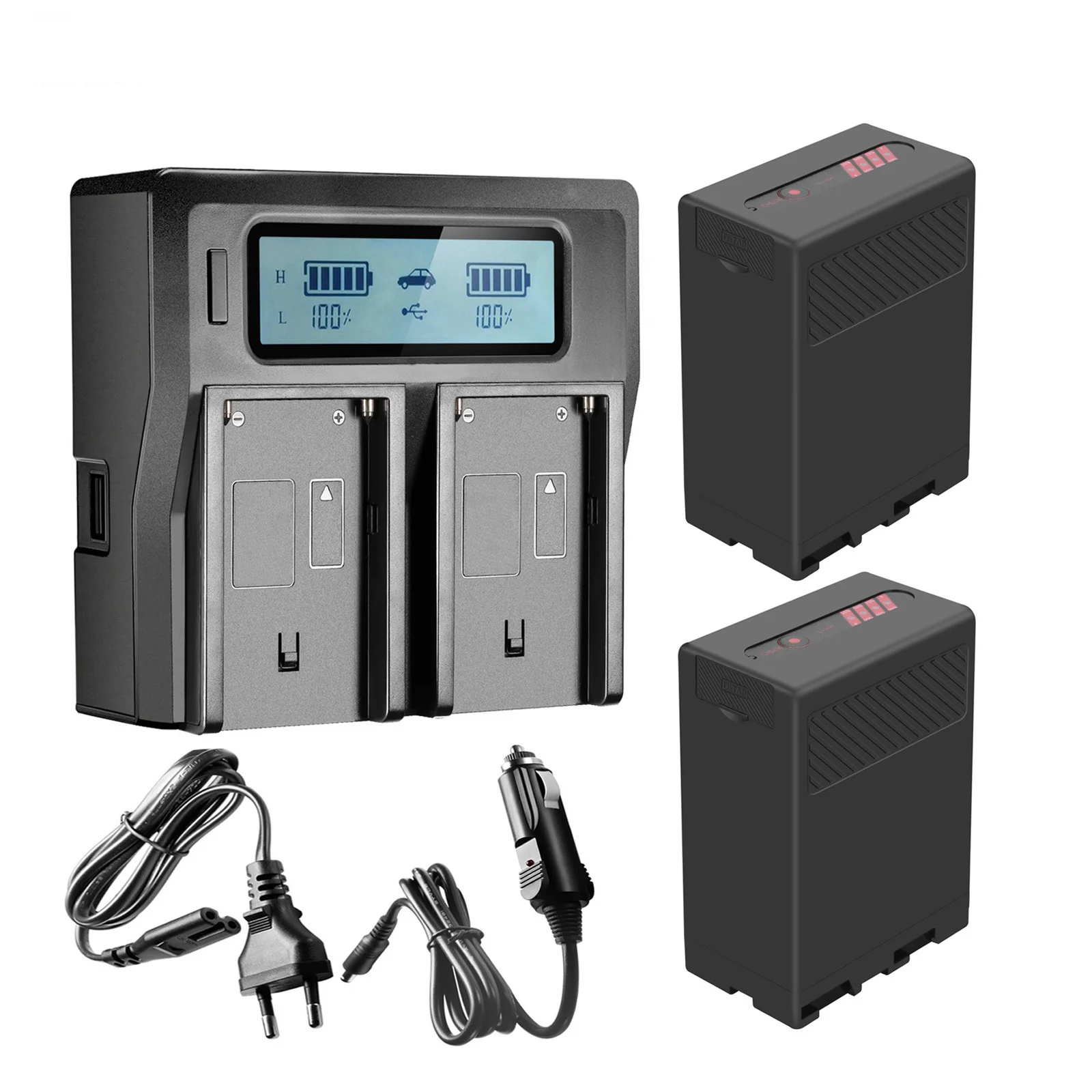 Batteria 7800Mah Bp-U65 Bp-U60 Bp-U30 Con Funzione D-Tap + Caricatore Usb Doppio Lcd Per Sony Pmw-150 Pmw-160 Pmw-200 Pmw-300 Pmw-Ex1