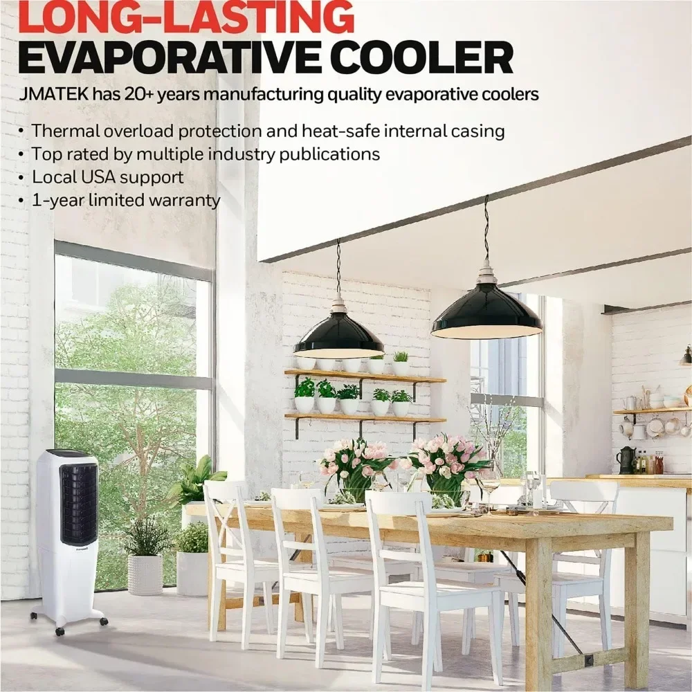 470 CFM Indoor Portable Evaporative Air Cooler with Fan and Humidifier for Living Room