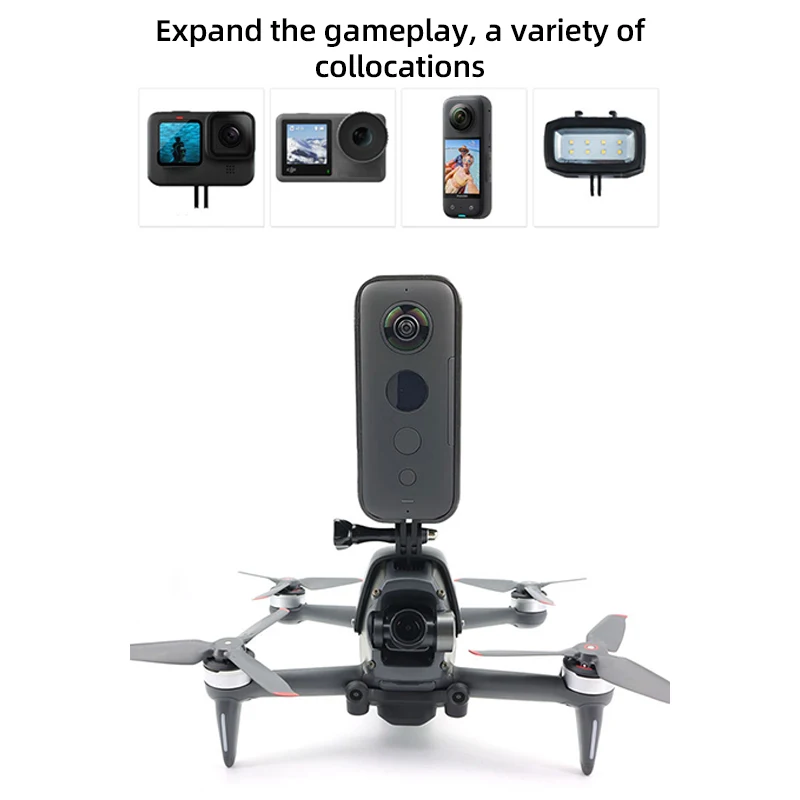 Drone Body Expansion Mount For DJI Top Fixing Adapter Holder For GoPro Hero insta360 SJCAM AKASO Osmo Action Camera