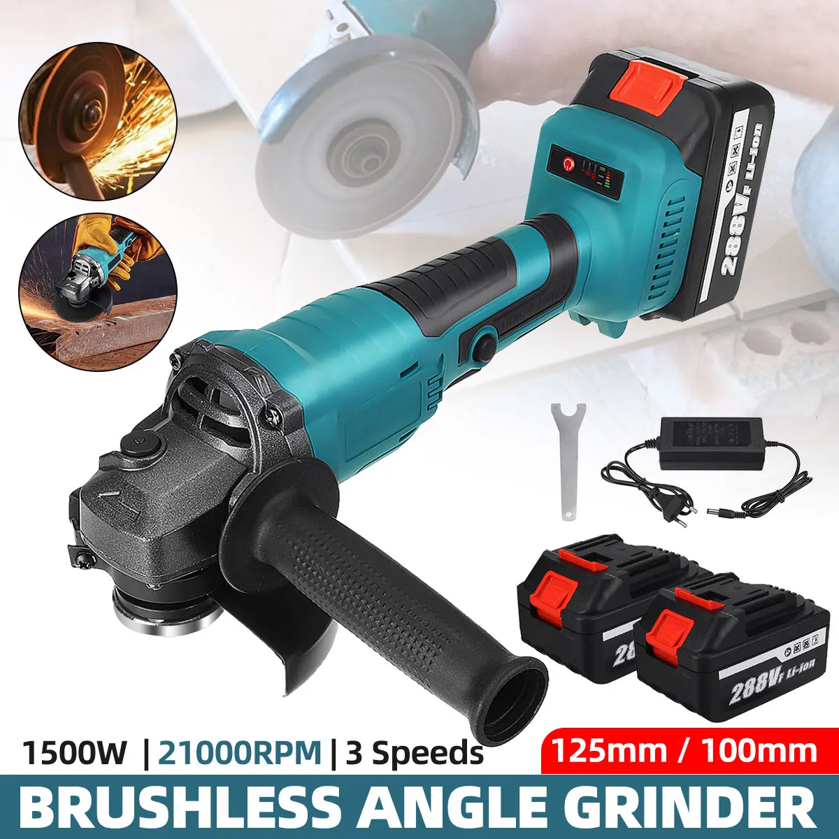 3 Brushless Rechargeable Angle Grinder 125mm/100mm Electric Impact Grinder Polisher Cutting Machine For Makita 18v Battery - AliExpress