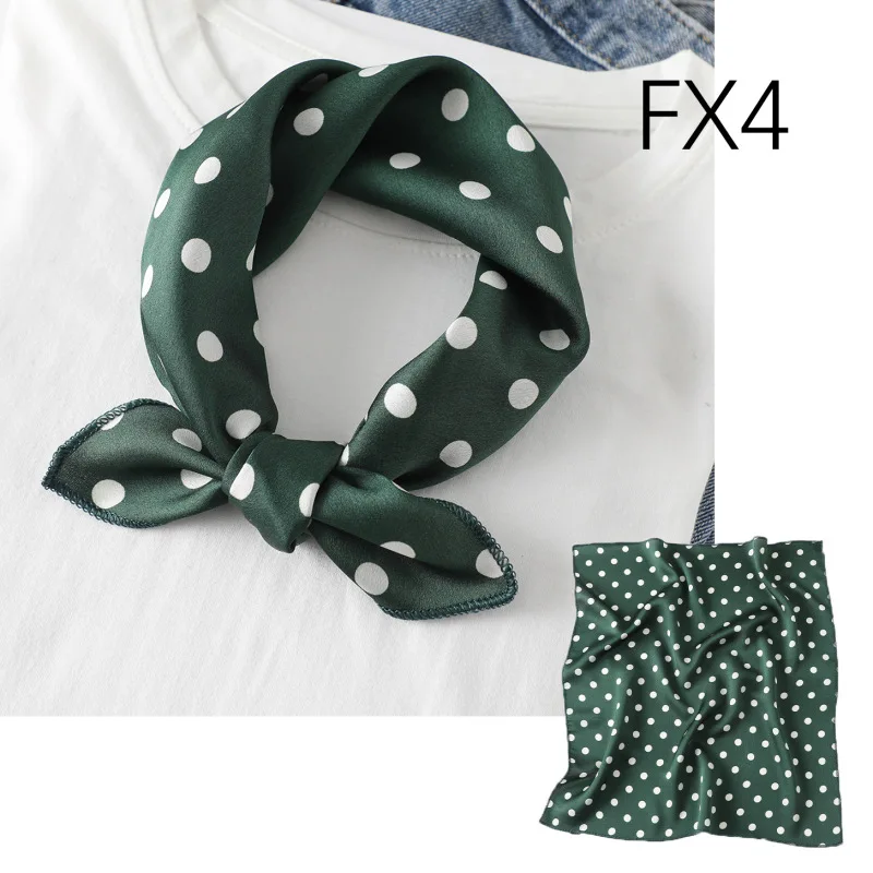 Elegant Women's 50x50cm Silk Square Scarf - Retro Print Neckerchief & Shawl