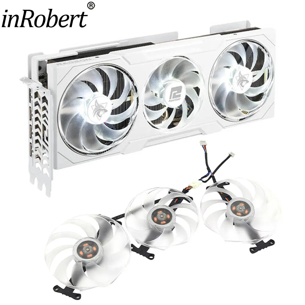 Sostituzione Della Ventola Della Scheda Video Per Powercolor Rx 7900 Xtx Hellhound Spectral White T129215Bu Ventola Di Raffreddamento Della Scheda Gra